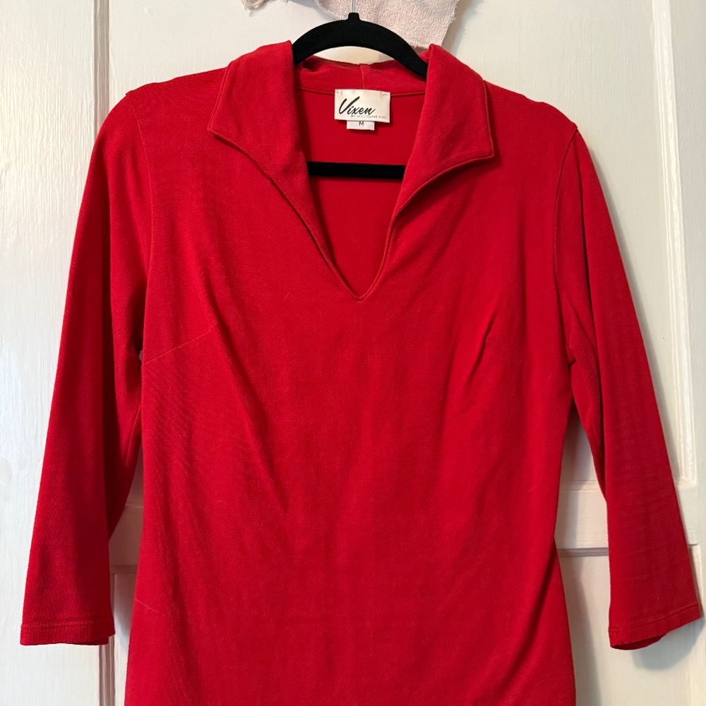 Vixen by Micheline Pitt vixen top in red old fit